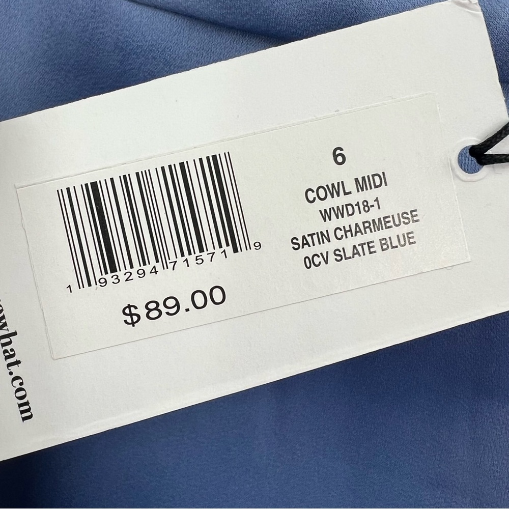 WeWoreWhat NWT Cowl Midi Dress in Slate Blue size 6 - Picture 5 of 8